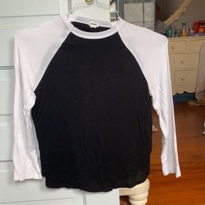 Black and White Baseball Tee